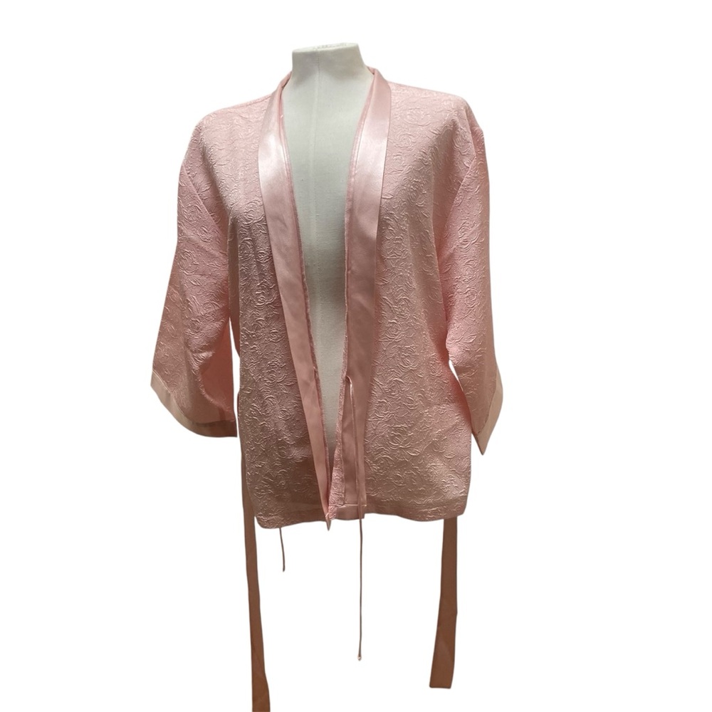 Oscar de la Renta Pink Kimono Robe Women’s Large Luxury Loungewear